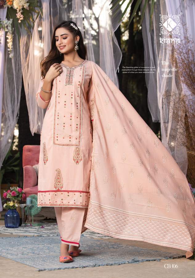 Kiana Cotton Bloosom Fancy Regular Wear Printed Kurti With Pant And Dupatta Readymade